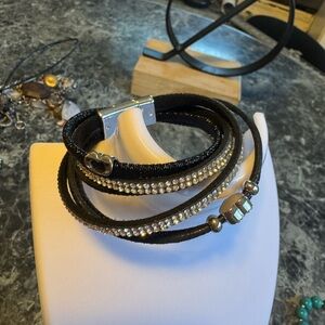 Black Crystal Wrap Bracelet - Women Jewelry